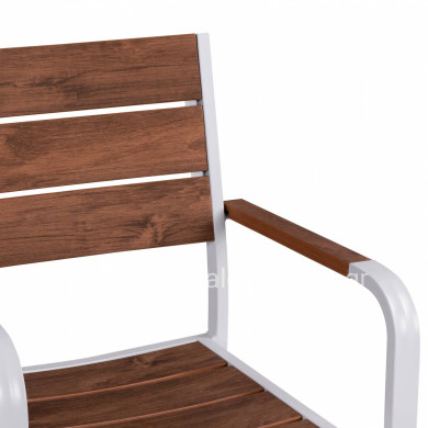 ΠΟΛΥΘΡΟΝΑ ΑΛΟΥΜΙΝΙΟΥ SAGA ΛΕΥΚΗ ΜΕ POLYWOOD HM5127.01 55x56x85Υ εκ.