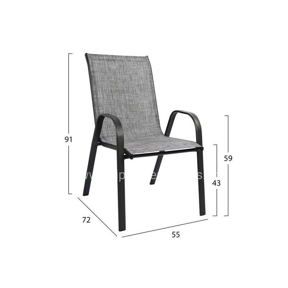 ΣΕΤ ΤΡΑΠΕΖΑΡΙΑΣ 5ΤΜΧ HM5193.01 ΜΕΤΑΛΛΙΚΗ ΜΕ 4 ΚΑΡΕΚΛΕΣ & ΤΡΑΠΕΖΙ 110x60 ΓΚΡΙ