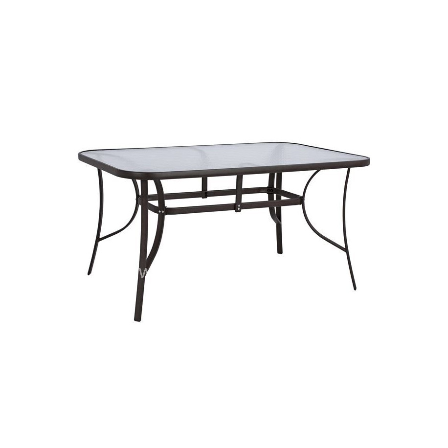 ΤΡΑΠΕΖΙ BRUNO 150X90Χ72Υεκ. ΚΑΦΕ ΜΕΤΑΛΛΙΚΟ ΜΕ ΓΥΑΛΙΝΗ ΕΠΙΦΑΝΕΙΑ HM5145.02