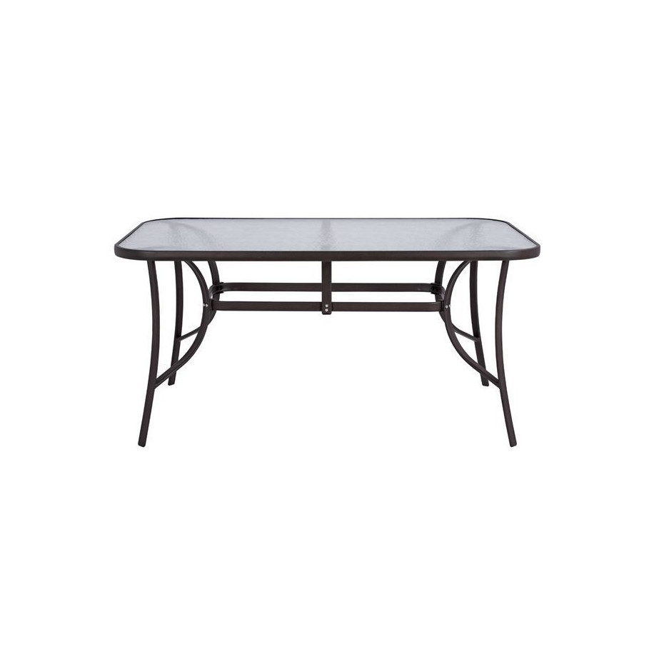 ΤΡΑΠΕΖΙ BRUNO 150X90Χ72Υεκ. ΚΑΦΕ ΜΕΤΑΛΛΙΚΟ ΜΕ ΓΥΑΛΙΝΗ ΕΠΙΦΑΝΕΙΑ HM5145.02