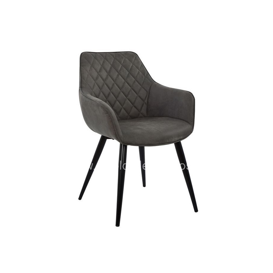 ΠΟΛΥΘΡΟΝΑ MANDO HM8006.10 ΜΕ ΓΚΡΙ NUBUCK ΥΦΑΣΜΑ 60x60x84 εκ.