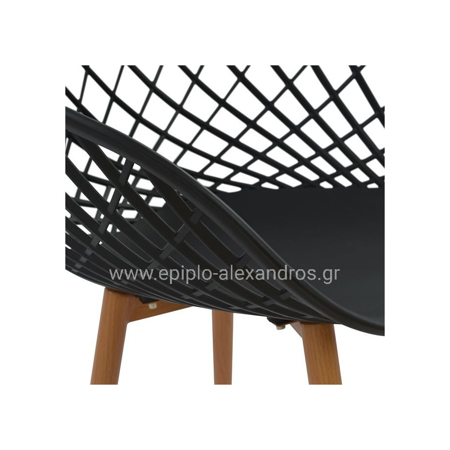 ΠΟΛΥΘΡΟΝΑ ΠΟΛΥΠΡΟΠΥΛΕΝΙΟΥ ΜΑΥΡΗ ΜΕ ΜΕΤΑΛΛΙΚΑ ΠΟΔΙΑ ΑΠΟΜΙΜΗΣΗ ΞΥΛΟΥ ARIADNE HM8001.02 62,5x56x80 εκ.