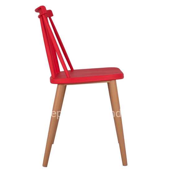 Dining chair HM8052.07 Vanessa red with metallic legs 42,5x47x81,5cm