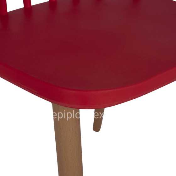 Dining chair HM8052.07 Vanessa red with metallic legs 42,5x47x81,5cm