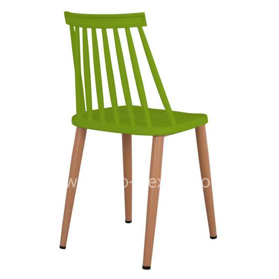 Dining chair HM8052.08 Vanessa green with metallic legs 42,5x47x81,5cm