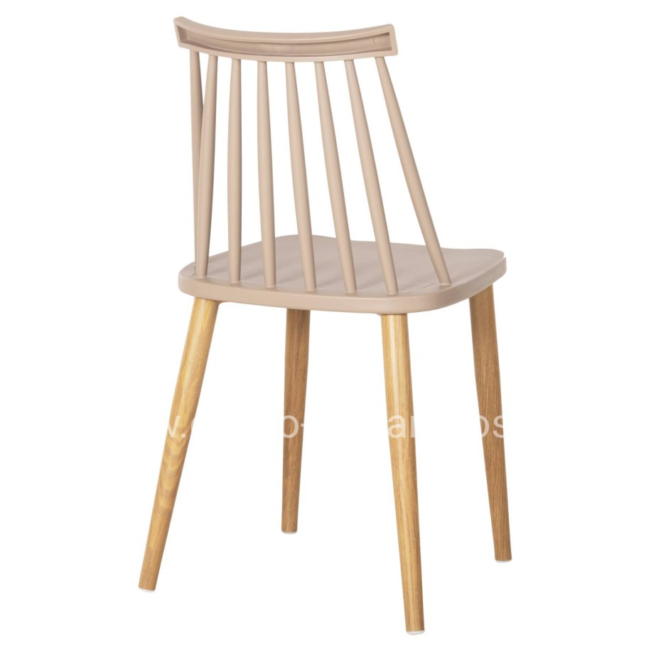 ΚΑΡΕΚΛΑ ΤΡΑΠΕΖΑΡΙΑΣ HM8052.25 VANESSA ΚΑΠΟΥΤΣΙΝΟ ΜΕ ΜΕΤΑΛΛΙΚΑ ΠΟΔΙΑ 42,5x44x81Υ εκ.