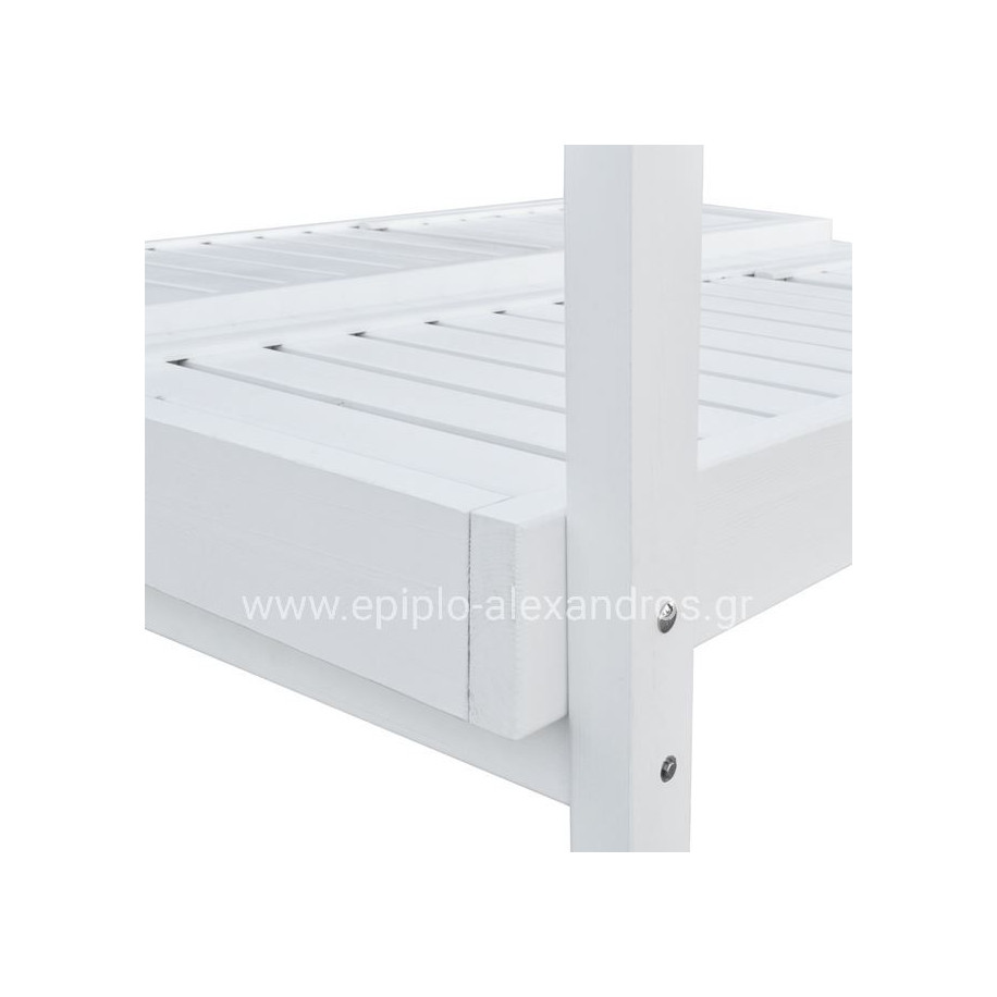 ΞΑΠΛΩΣΤΡΑ ΞΥΛΙΝΗ ΔΙΠΛΗ ΜΥΚΟΝΟΣ ΛΕΥΚΗ ΜΕ ΟΥΡΑΝΟ 205x167x212 cm HM5428