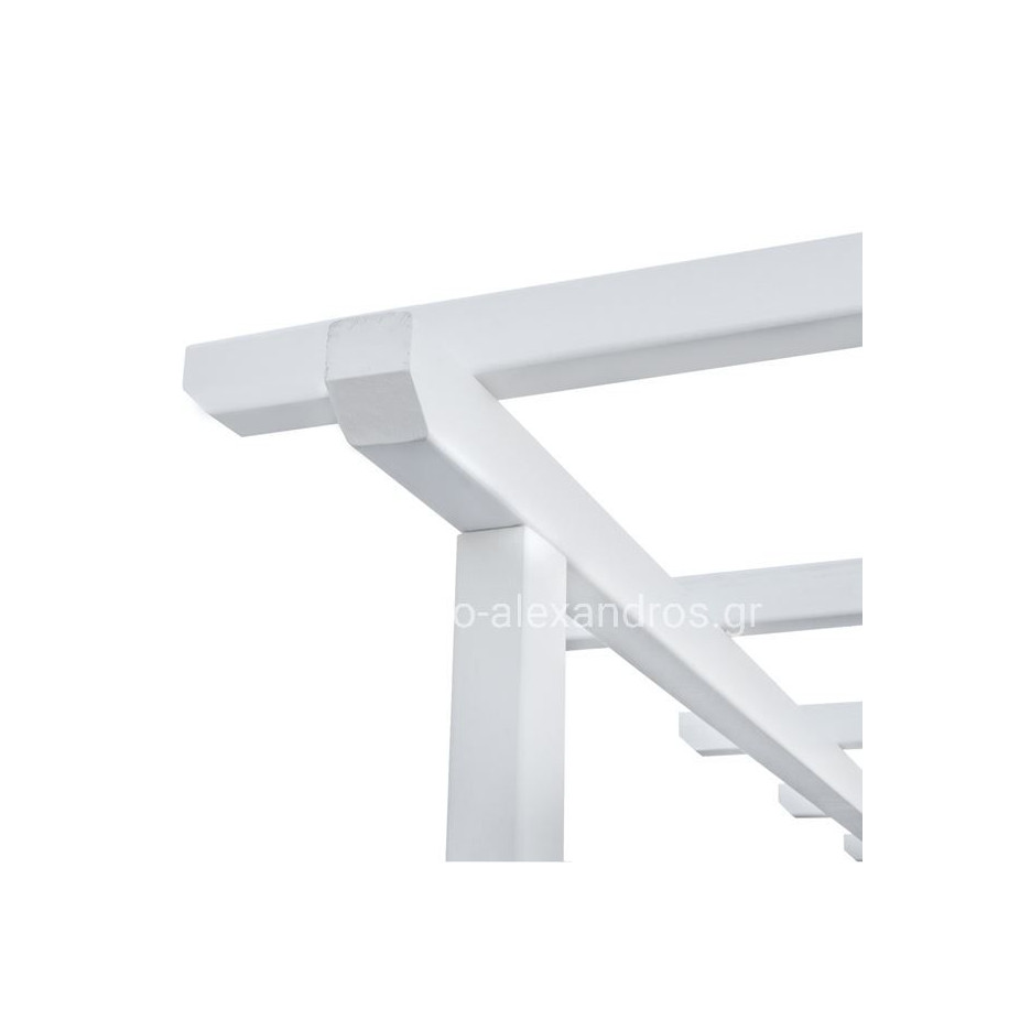 ΞΑΠΛΩΣΤΡΑ ΞΥΛΙΝΗ ΔΙΠΛΗ ΜΥΚΟΝΟΣ ΛΕΥΚΗ ΜΕ ΟΥΡΑΝΟ 205x167x212 cm HM5428