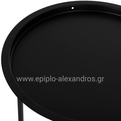 Table Foldable Metallic Black 45cm HM5287.01