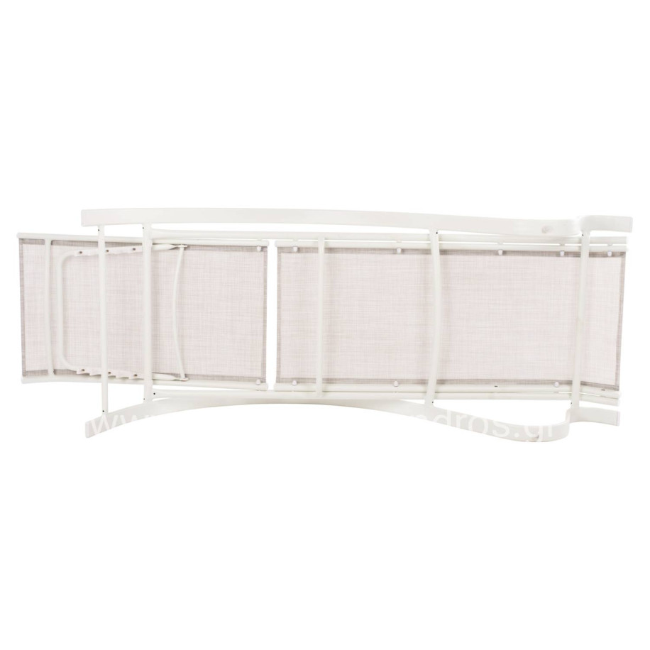 ΞΑΠΛΩΣΤΡΑ ΑΛΟΥΜΙΝΙΟΥ WAKANA  ΛΕΥΚΗ ΜΕ TEXTLINE ΛΕΥΚΟ HM5133.02 194x54-66x30 cm.