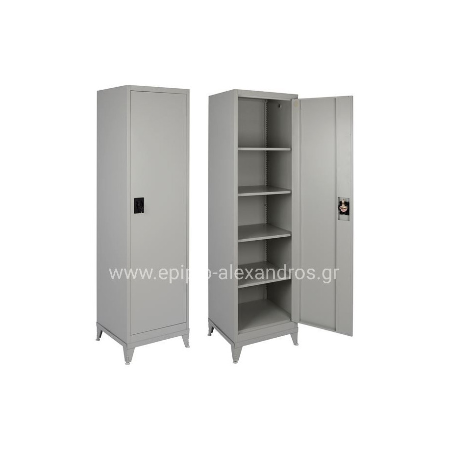 Metallic Wardrobe 50Χ45Χ190,5 with 4 shelves 1Door & legs HM10325