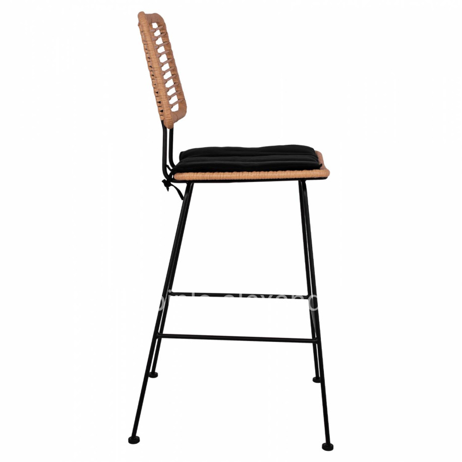 ΣΚΑΜΠΟ ΜΕΤΑΛΛΙΚΟ ΜΕ ΜΑΞΙΛΑΡΙ ALLEGRA HM5455 ΜΕ WICKER ΜΠΕΖ 46,5x55x117,5Υ εκ.