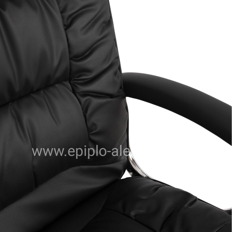 ΚΑΡΕΚΛΑ ΓΡΑΦΕΙΟΥ REESE HM1112 ΜΕ ΜΑΥΡΟ PU ΚΑΙ ΒΑΣΗ ΧΡΩΜΙΟΥ 63x67x113 cm.