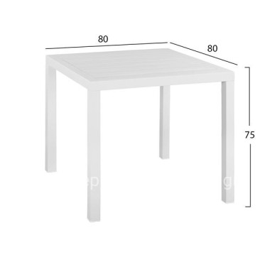 ΤΡΑΠΕΖΙ ΑΛΟΥΜΙΝΙΟΥ SAHIRA ΣΕ ΛΕΥΚΗ ΑΠΟΧΡΩΣΗ 80Χ80X75,5Υεκ. HM5572.01