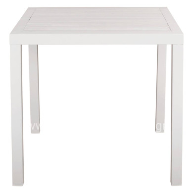 ΤΡΑΠΕΖΙ ΑΛΟΥΜΙΝΙΟΥ SAHIRA ΣΕ ΛΕΥΚΗ ΑΠΟΧΡΩΣΗ 80Χ80X75,5Υεκ. HM5572.01