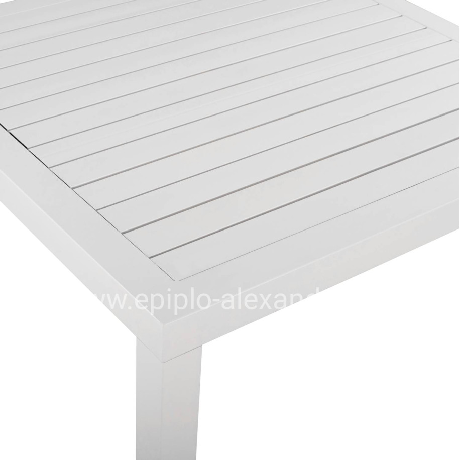 ΤΡΑΠΕΖΙ ΑΛΟΥΜΙΝΙΟΥ SAHIRA ΣΕ ΛΕΥΚΗ ΑΠΟΧΡΩΣΗ 80Χ80X75,5Υεκ. HM5572.01