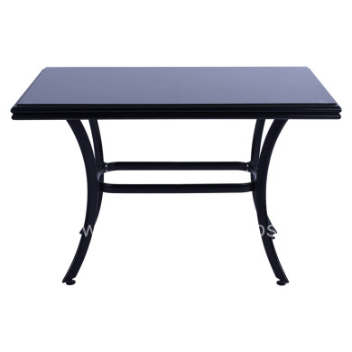 ΤΡΑΠΕΖΙ ΑΛΟΥΜΙΝΙΟΥ JAXEN HM5533.02 ΜΑΥΡΟ-ΓΥΑΛΙ ΑΣΦΑΛΕΙΑΣ&TEXTILENE 120x70x78Υεκ