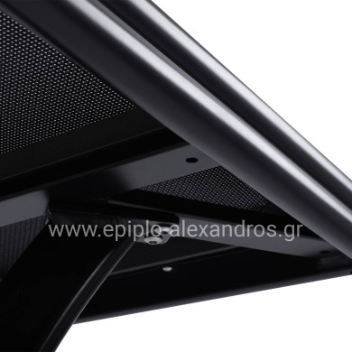 ΤΡΑΠΕΖΙ ΑΛΟΥΜΙΝΙΟΥ JAXEN HM5533.02 ΜΑΥΡΟ-ΓΥΑΛΙ ΑΣΦΑΛΕΙΑΣ&TEXTILENE 120x70x78Υεκ