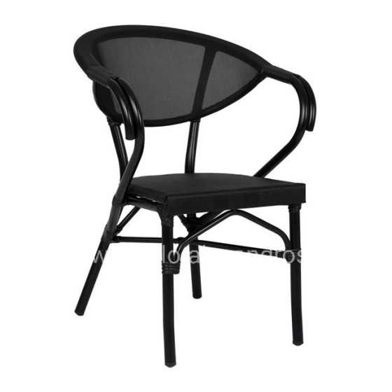 ΠΟΛΥΘΡΟΝΑ ΑΛΟΥΜΙΝΙΟΥ CLAY BAMBOO LOOK ΜΑΥΡΗ ΜΕ TEXTLINE HM5025.02 59x60x82 cm