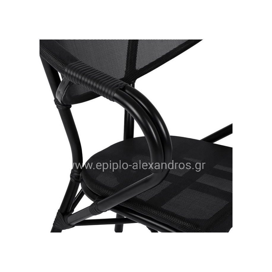 ΠΟΛΥΘΡΟΝΑ ΑΛΟΥΜΙΝΙΟΥ CLAY BAMBOO LOOK ΜΑΥΡΗ ΜΕ TEXTLINE HM5025.02 59x60x82 cm