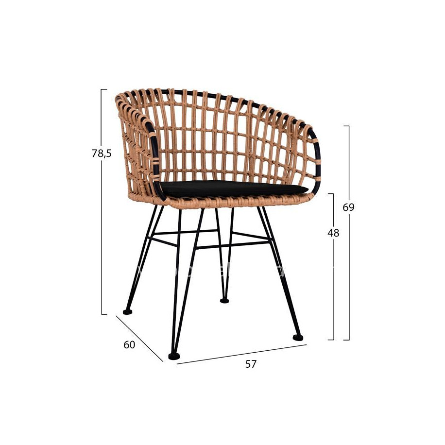 ΣΕΤ 3ΤΜΧ ALLEGRA WICKER ΜΕ ΤΡΑΠΕΖΙ 80X80Χ78Υ ΜΠΕΖ & ΜΑΥΡΟ ΧΡΩΜΑ HM10481