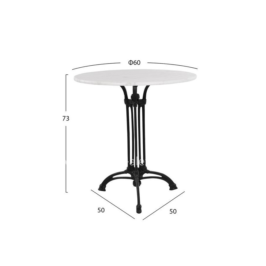 ΤΡΑΠΕΖΙ BRIELLE ΜΕ 3ΝΥΧΗ ΒΑΣΗ ΑΠΟ ΜΑΝΤΕΜΙ HM5609 ΜΕ ΜΑΡΜΑΡΟ Φ60