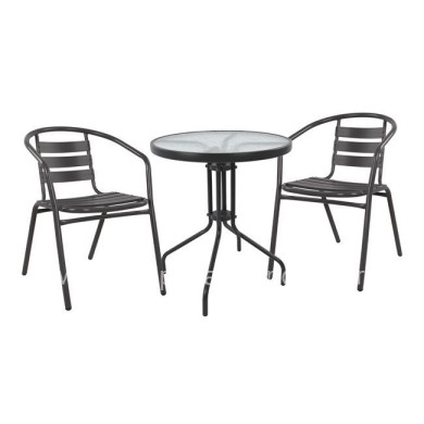 ΣΕΤ 3ΤΜΧ ΜΕ ΤΡΑΠΕΖΙ LIMA Φ60Χ70Υ & ΠΟΛΥΘΡΟΝΕΣ LAURA ΓΚΡΙ ΧΡΩΜΑ HM10467