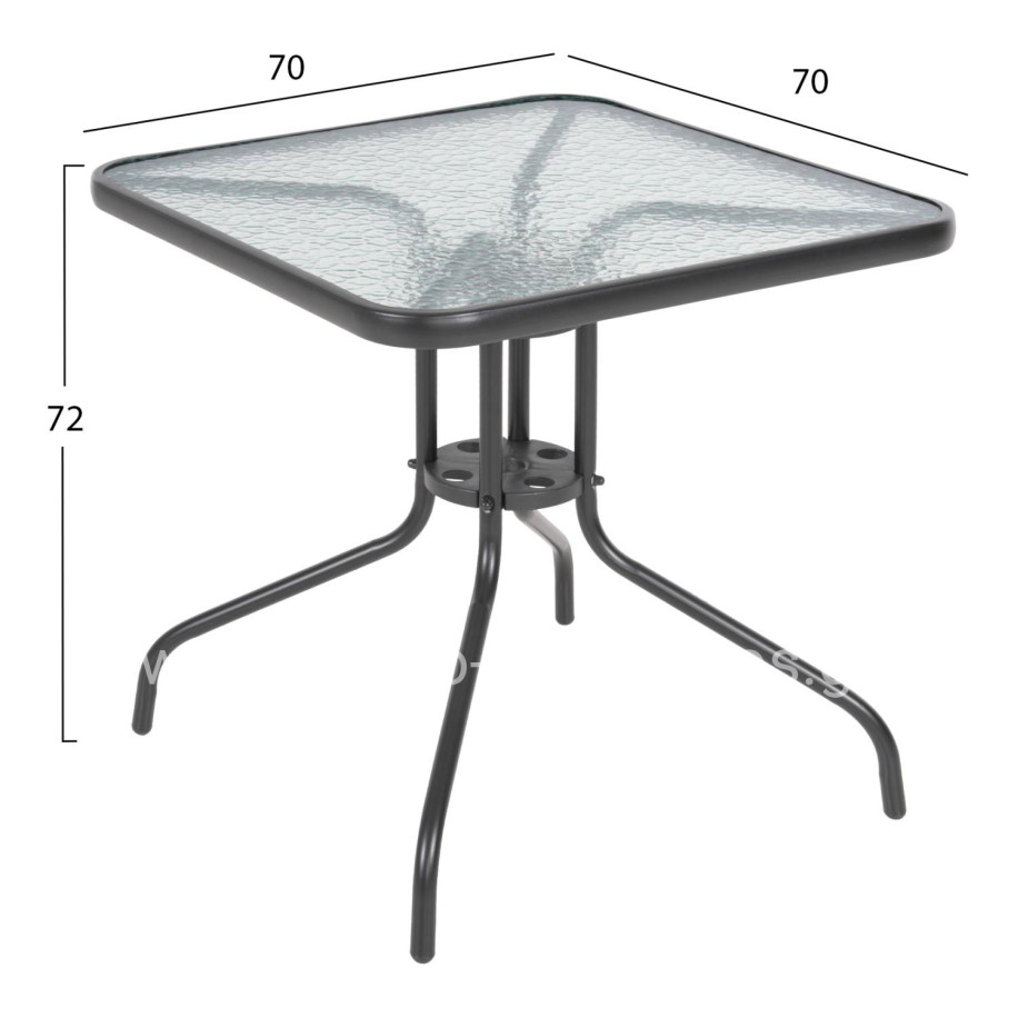 ΣΕΤ 3ΤΜΧ ΜΕ ΤΡΑΠΕΖΙ FIGO 70Χ70Χ72Υ & ΠΟΛΥΘΡΟΝΕΣ LAURA ΓΚΡΙ ΧΡΩΜΑ HM10469