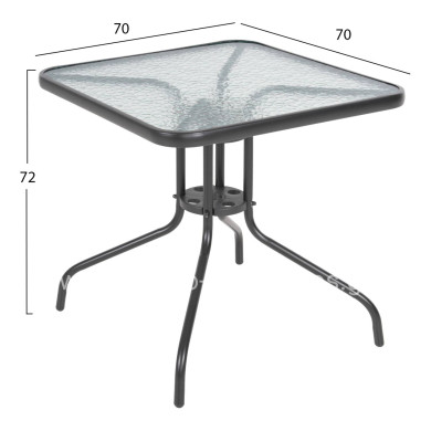 ΣΕΤ 3ΤΜΧ ΜΕ ΤΡΑΠΕΖΙ FIGO 70Χ70Χ72Υ & ΠΟΛΥΘΡΟΝΕΣ LAURA ΓΚΡΙ ΧΡΩΜΑ HM10469
