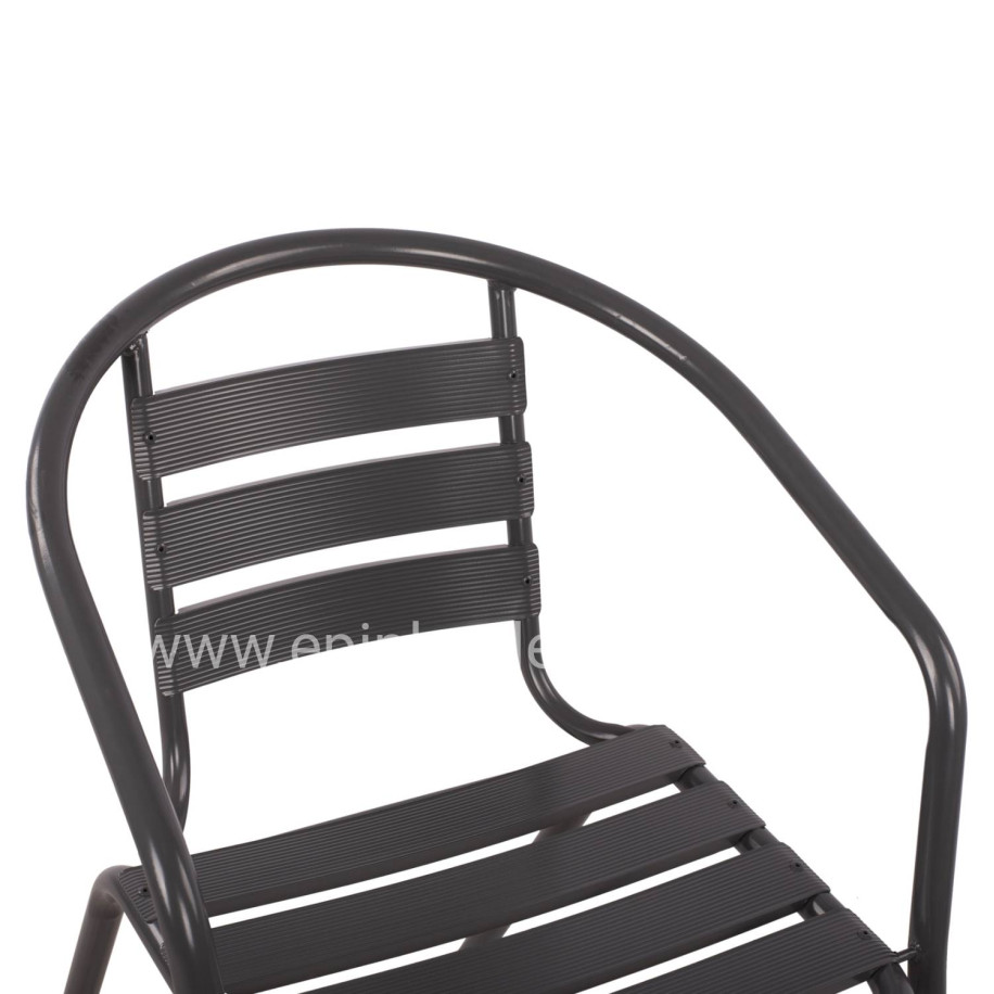 ΣΕΤ 3ΤΜΧ ΜΕ ΤΡΑΠΕΖΙ FIGO 70Χ70Χ72Υ & ΠΟΛΥΘΡΟΝΕΣ LAURA ΓΚΡΙ ΧΡΩΜΑ HM10469