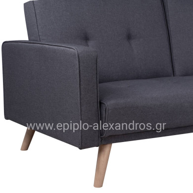 ΚΑΝΑΠΕΣ ΚΡΕΒΑΤΙ ΓΩΝΙΑ ΑΝΑΣΤΡΕΨΙΜΗ TALIA HM3153 ΜΕ ΓΚΡΙ ΥΦΑΣΜΑ 269X152X87Y εκ.