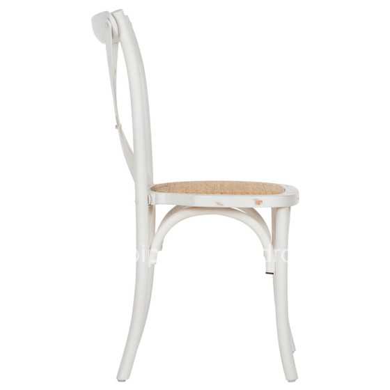 Chair Owen Stackable Wooden from Beech wood White Wash Color with crossed back HM8575.04 45x55,5x90 cm