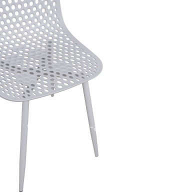 ΚΑΡΕΚΛΑ ΠΟΛΥΠΡΟΠΥΛΕΝΙΟΥ MILANA HM8512.01 ΛΕΥΚΟ ΜΕ ΜΕΤΑΛΛΙΚΑ ΠΟΔΙΑ 45X51X84Υ εκ.