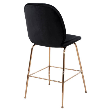 ΣΚΑΜΠΟ ΜΕΣΑΙΟΥ ΥΨΟΥΣ NORA HM8524.04 ΒΕΛΟΥΔΟ ΜΑΥΡΟ & ΧΡΥΣΟ ΜΕΤΑΛΛΙΚΟ ΣΚΕΛΕΤΟ 48x61x103Υ εκ.