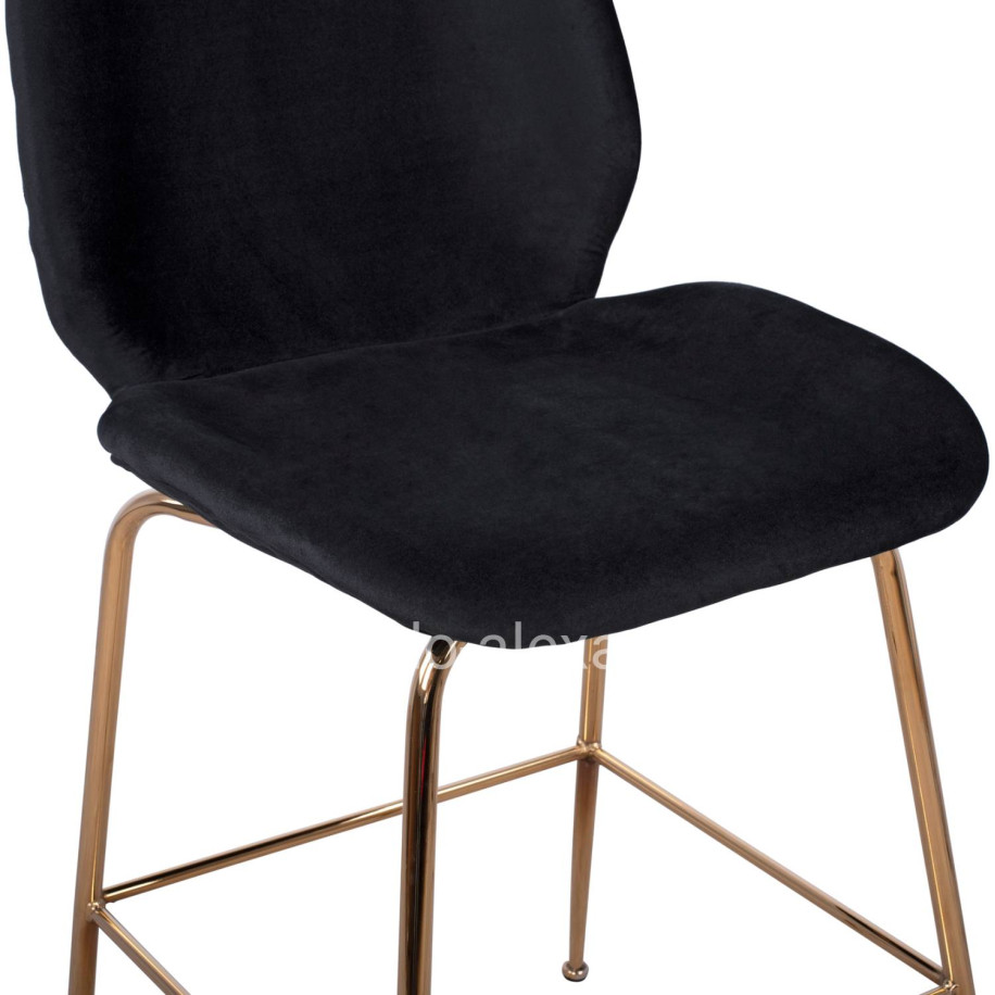 ΣΚΑΜΠΟ ΜΕΣΑΙΟΥ ΥΨΟΥΣ NORA HM8524.04 ΒΕΛΟΥΔΟ ΜΑΥΡΟ & ΧΡΥΣΟ ΜΕΤΑΛΛΙΚΟ ΣΚΕΛΕΤΟ 48x61x103Υ εκ.