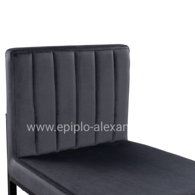 ΣΚΑΜΠΟ ΜΕΣΑΙΟΥ ΥΨΟΥΣ PIPER ΒΕΛΟΥΔΟ ΓΚΡΙ & ΜΑΥΡΟ ΜΕΤΑΛΛΙΚΟ ΣΚΕΛΕΤΟ HM8525.01 40x49x96Υ εκ.