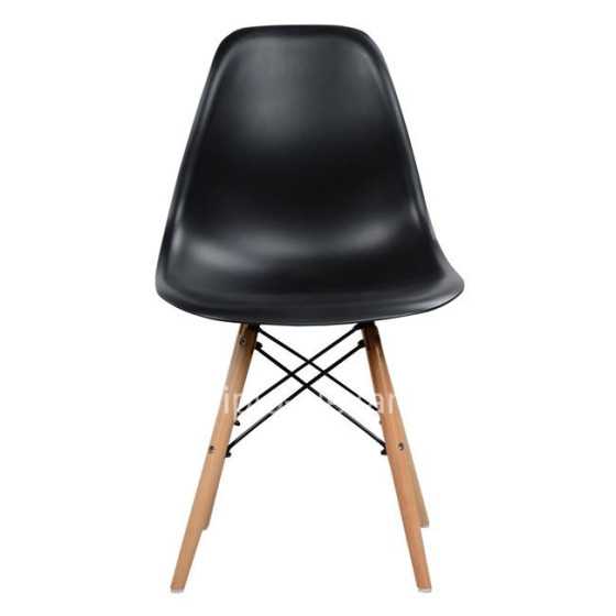 Chair with wooden legs and seat Twist PP black HM8460.02 46x50x82 cm