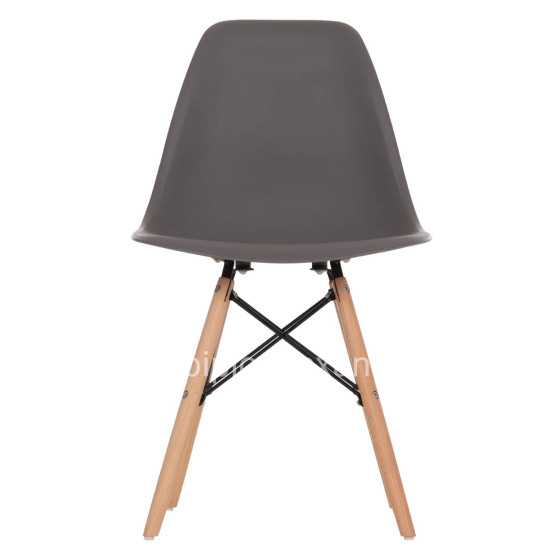 Chair with wooden legs and seat Twist PP Grey HM8460.10 46x50x82 cm