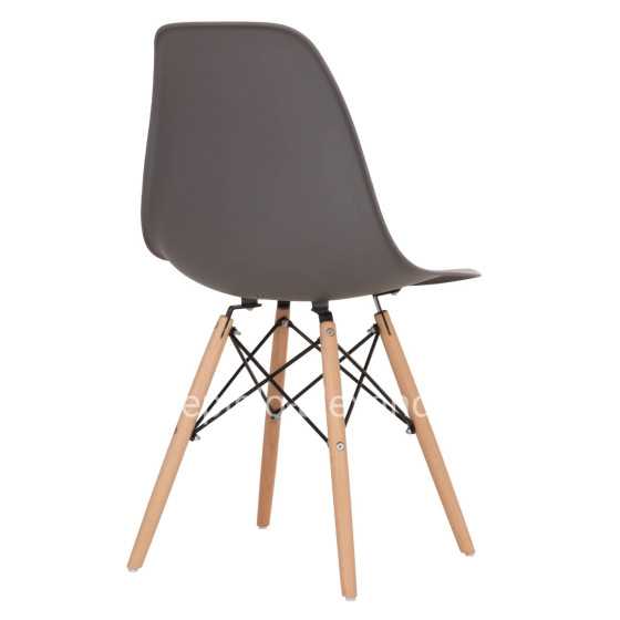 Chair with wooden legs and seat Twist PP Grey HM8460.10 46x50x82 cm