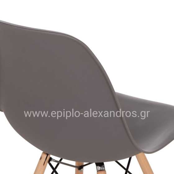 Chair with wooden legs and seat Twist PP Grey HM8460.10 46x50x82 cm