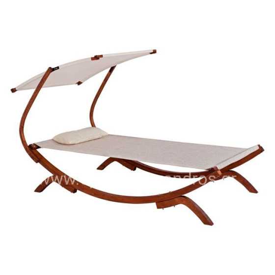 ΞΑΠΛΩΣΤΡΑ ΠΑΡΑΛΙΑΣ ΞΥΛΙΝΗ ΚΑΡΥΔΙ-ΜΠΕΖ ΜΕ ΣΚΙΑΣΤΡΟ COLBY HM5671.02 105X221X162Υ εκ.