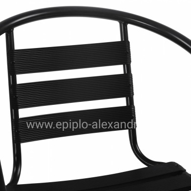 ΠΟΛΥΘΡΟΝΑ LAURA ΜΕΤΑΛΛΙΚΗ ΜΑΥΡΗ ΜΕ ΦΕΤΕΣ ΑΛΟΥΜΙΝΙΟΥ HM5037.03 54x59x73Υ εκ.