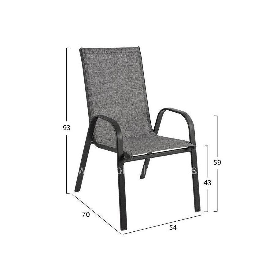 ΣΕΤ 5ΤΜΧ HM10565.01 ΤΡΑΠΕΖΙ ΜΕΤΑΛΛΙΚΟ 120Χ70Χ71Υ & 4 ΠΟΛΥΘΡΟΝΕΣ LEON ΜΕΤΑΛΛΙΚΕΣ ΓΚΡΙ