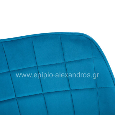 ΠΟΛΥΘΡΟΝΑΚΙ BENJAMIN ΑΠΟ ΒΕΛΟΥΔΟ ΤΙΡΚΟΥΑΖ ME ΜΕΤΑΛΛΙΚΑ ΠΟΔΙΑ HM8682.09 69x68x78 εκ.