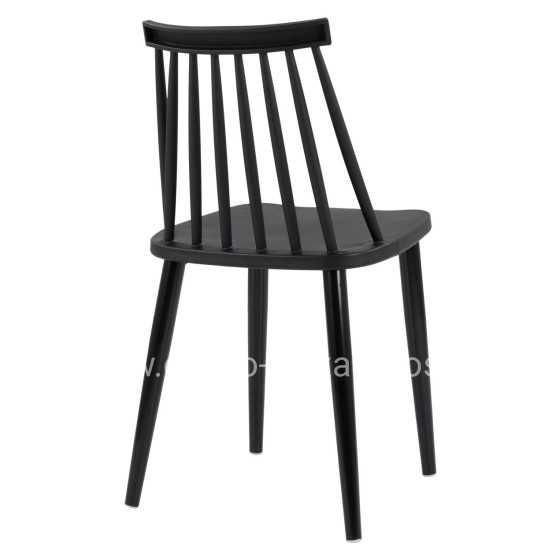 Dining Chair HM8052.12 Vanessa Black with metallic black legs 43x46,5x82 cm.