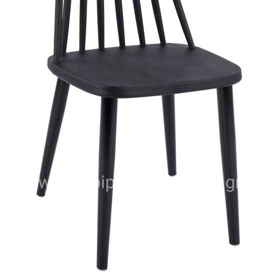 Dining Chair HM8052.12 Vanessa Black with metallic black legs 43x46,5x82 cm.