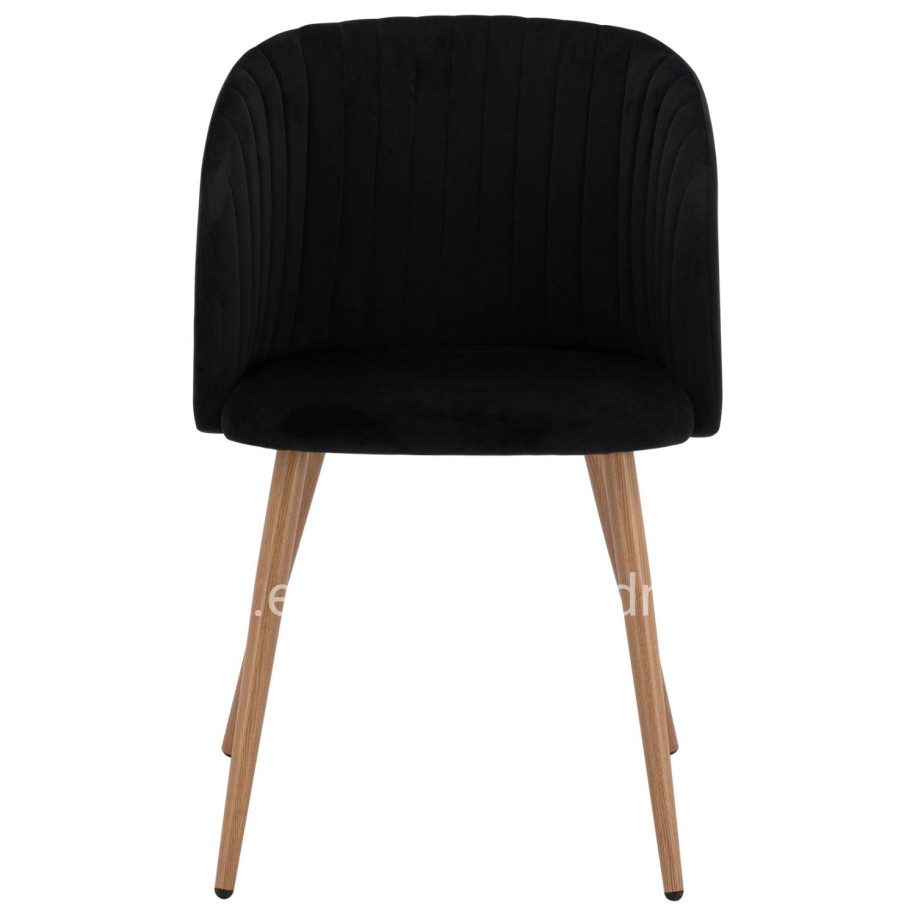 ΠΟΛΥΘΡΟΝΑΚΙ LEAH HM8543.04 ΜΕ ΒΕΛΟΥΔΟ ΜΑΥΡΟ ΚΑΙ ΜΕΤΑΛΛΙΚΑ ΠΟΔΙΑ 53x57x81 εκ.