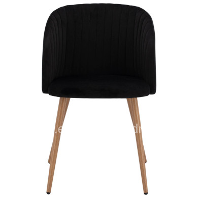 ΠΟΛΥΘΡΟΝΑΚΙ LEAH HM8543.04 ΜΕ ΒΕΛΟΥΔΟ ΜΑΥΡΟ ΚΑΙ ΜΕΤΑΛΛΙΚΑ ΠΟΔΙΑ 53x57x81 εκ.