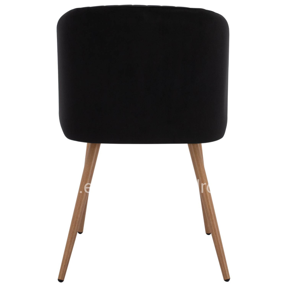 ΠΟΛΥΘΡΟΝΑΚΙ LEAH HM8543.04 ΜΕ ΒΕΛΟΥΔΟ ΜΑΥΡΟ ΚΑΙ ΜΕΤΑΛΛΙΚΑ ΠΟΔΙΑ 53x57x81 εκ.