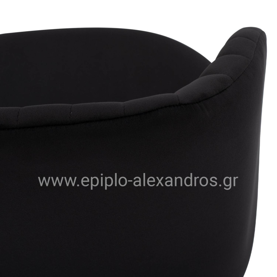 ΠΟΛΥΘΡΟΝΑΚΙ LEAH HM8543.04 ΜΕ ΒΕΛΟΥΔΟ ΜΑΥΡΟ ΚΑΙ ΜΕΤΑΛΛΙΚΑ ΠΟΔΙΑ 53x57x81 εκ.